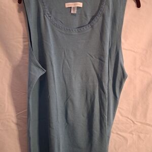 Midnight by Carole Hochman Light Blue Scoop Neck Tank